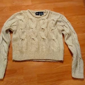 Lizsport Oatmeal Cable Knit Boucle Sweater
